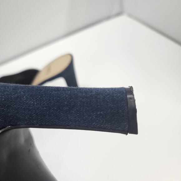 EUC IMPO fun embroidered Blue Slip on heeled mule 9.5 clean worn 1 - Picture 4 of 9